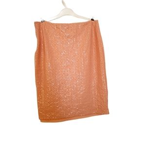 H&M Sequin Peach Pencil Skirt